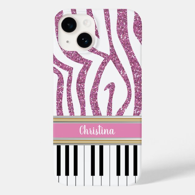 Teclas Piano Personalizadas Cor-de-Rosa Clara (Verso)