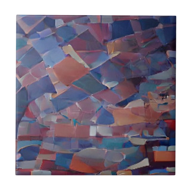 Tedal azul-mosaico marroquino multicolorido (Frente)