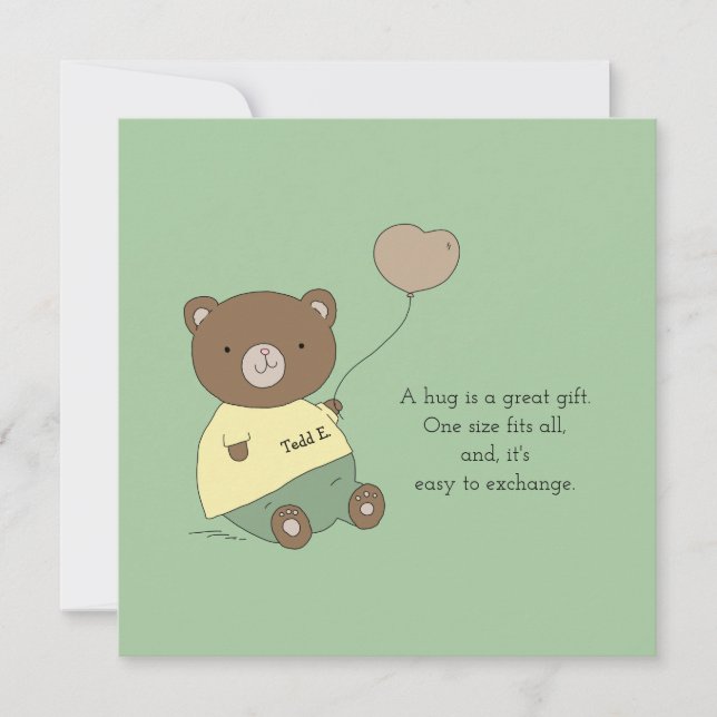 Tedd E. Ursos Abraços Verdes Personalizados (Frente)
