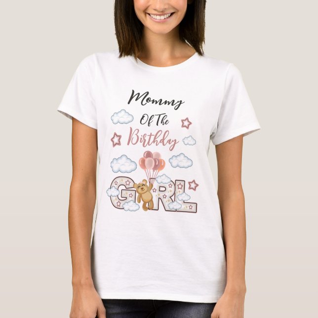 Teddy Bear aniversariante camisetas mães (Frente)