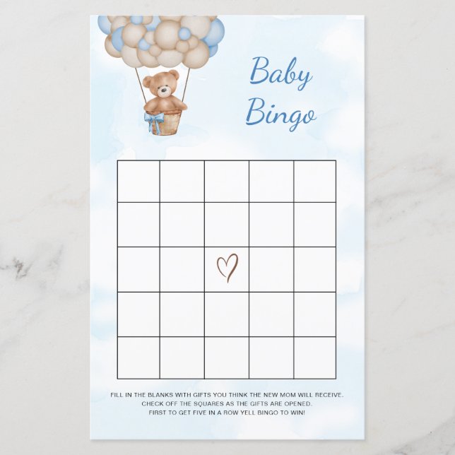 Teddy Bear Baby Bingo Game (Frente)