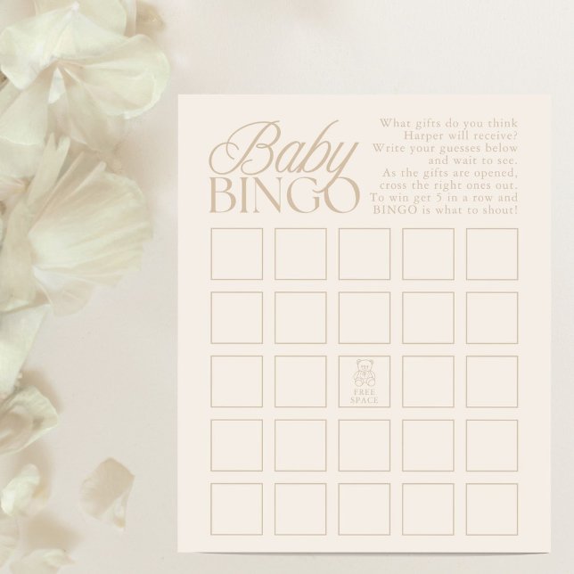 Teddy Bear Baby Shower Gifts Bingo Game (Criador carregado)