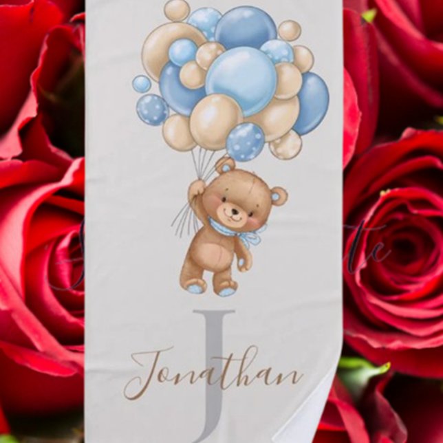 Teddy Bear Brown Balloons toalha de praia para cri (Wrap your child in comfort with our Teddy Bear Brown Balloons beach towel for kids)