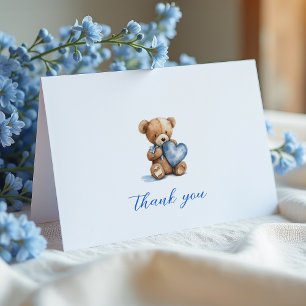 Teddy Bear Chá de fraldas Obrigado Cartões
