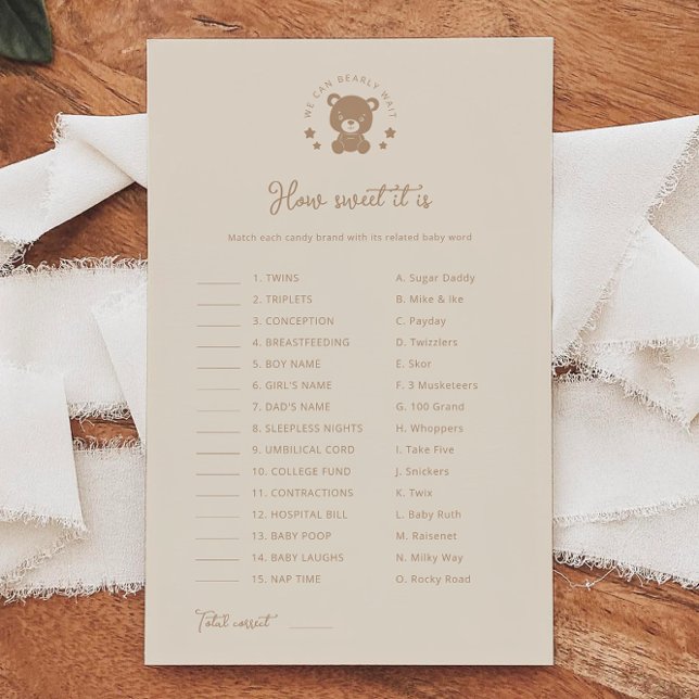 Teddy Bear Como Ele É Doce É Jogo De Chá de fralda (Criador carregado)