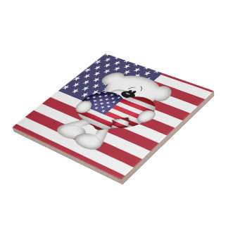 Teddy Bear e Big USA Flag Heart