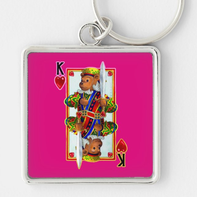 Teddy Bear King of Hearts Chaveiro (Frente)
