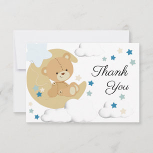Teddy Bear Love Baby Boy Chá Cartões de agrade