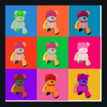 Teddy Bear Pop Art Impressão<br><div class="desc">Teddy Bear art impressão</div>
