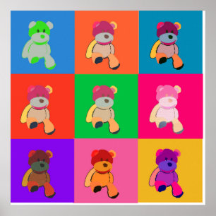 Teddy Bear Pop Art Impressão