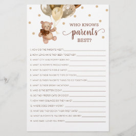 Teddy Bear que conhece o melhor Chá de fraldas dos