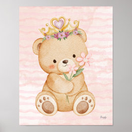 Teddy bear wall art poster My Princess