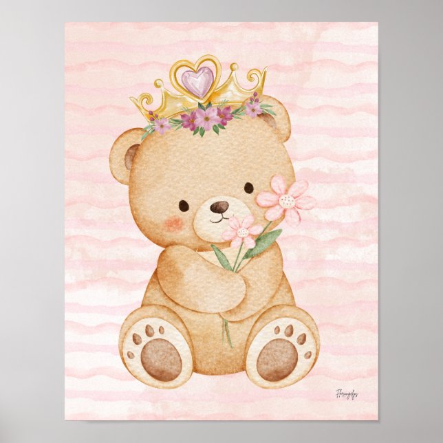 Teddy bear wall art poster My Princess (Frente)