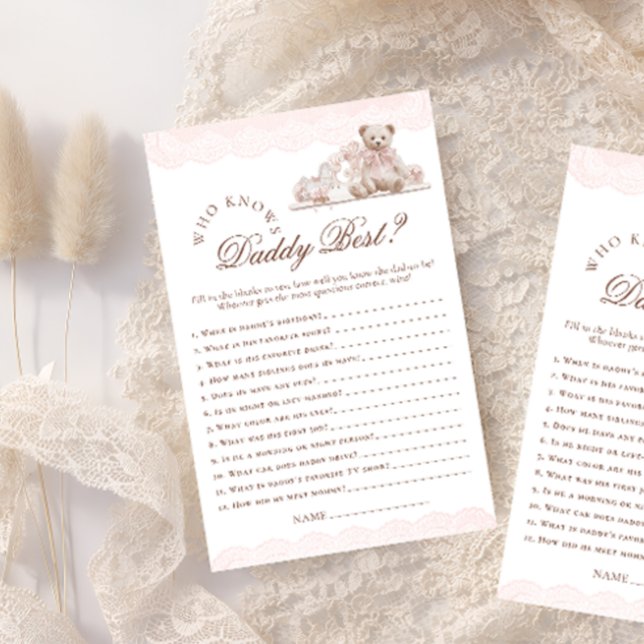Teddy Bear Who Knows Daddy Best Baby Shower Game (Criador carregado)