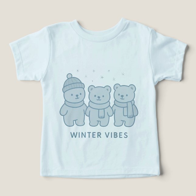 Teddy Team Winter Vibes Kids Tee (Design frontal)
