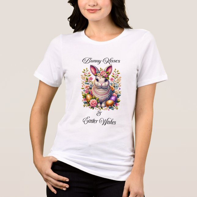 Tee De Beijo De Coelho Da Páscoa - Primavera T-Shi (Frente)