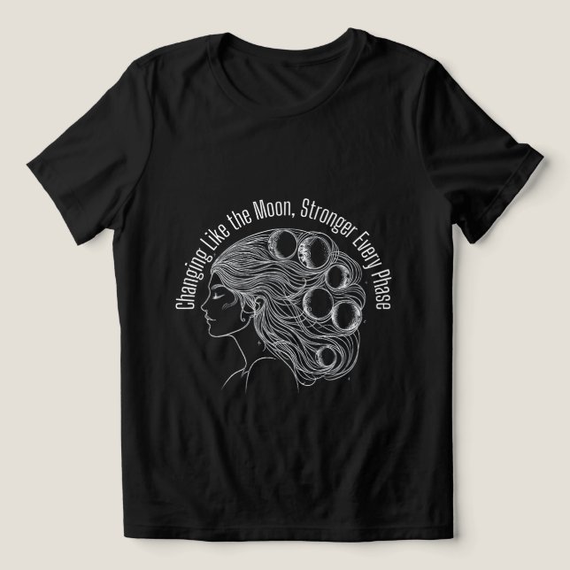 Tee de Força Lunar - Mulher da Fase da Lua (Design frontal)