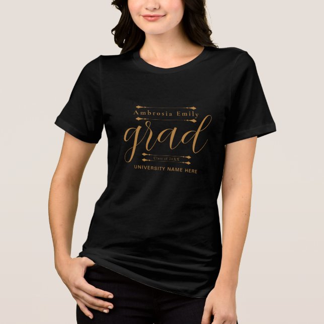 Tee de Graduação de Nomes Personalizados - Estilo  (Frente)