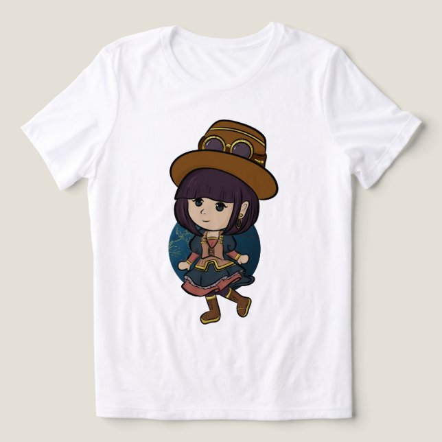 Tee do Caráter Anime de Animação Bastante (Design frontal)