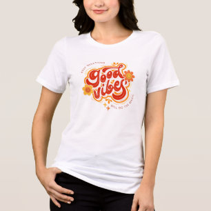 Tee Gráfico de Boas Vibes na Mistura Tripla Suave