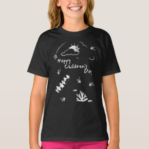 Tee Gráfico de Camisas Negras para o Dia das Crian