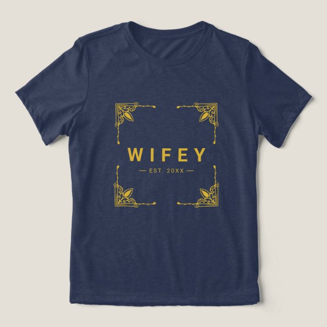 Tee moderno do Marinho sem fio no Tecido Comfy Tri (Design frontal)