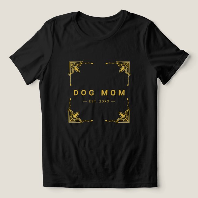 Tee na moda Black Tri-Blend para Mães de cães orgu (Design frontal)