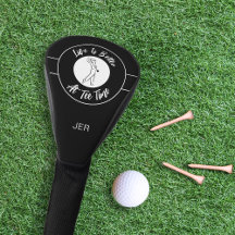 Tee Time Golfer Esporte Humor Monograma Branco Neg