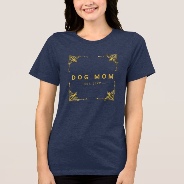 Tee Tri-Blend do Marinho na moda para Mães de cães (Frente)
