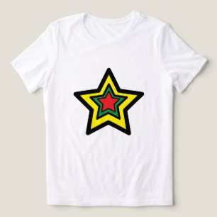 Tee ⭐ Vibrante Tripla Grande Estrela (Amarelo, Ver