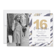 Teen Girls Foto 16º Convite de aniversário