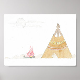 Teepee - impressão do poster 5x7