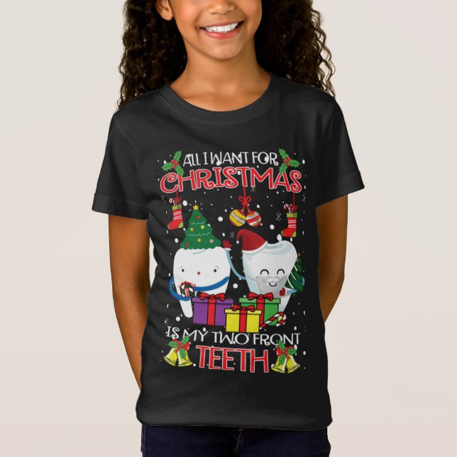 Teeth Santa Hat Um Suéter De Natal Feio Para Denta (Frente)