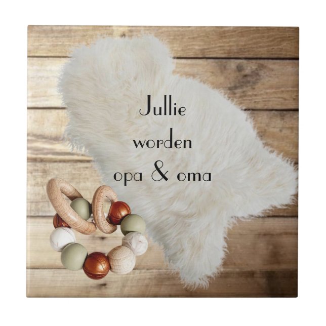 Tegel met tekst "Jullie worden opa & oma" (Frente)