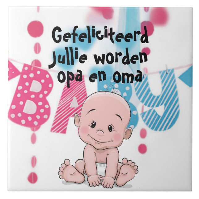 Tegeltje voor opa en oma, zwangerschap (Frente)