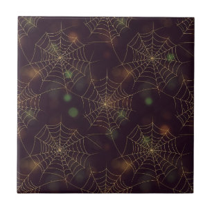 Teia de Aranha Dourada Bokeh – Elegante Teia de Ha