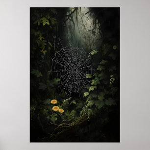 Teias de Aranha em Impressão de Parede de Floresta