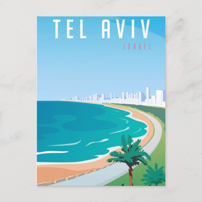 *~* Tel Aviv Israel Cartão Postal Paisagem Urbana  (Frente)
