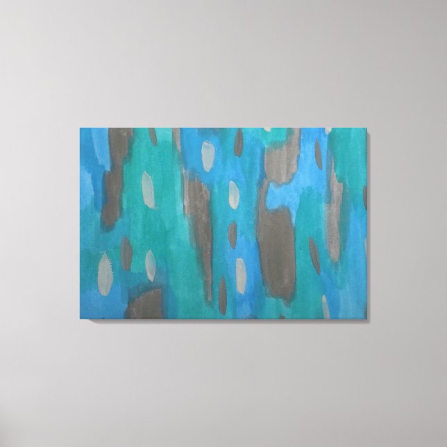 Tela Abstrato Art Impressão em azul, verde e Cinza (Frente)