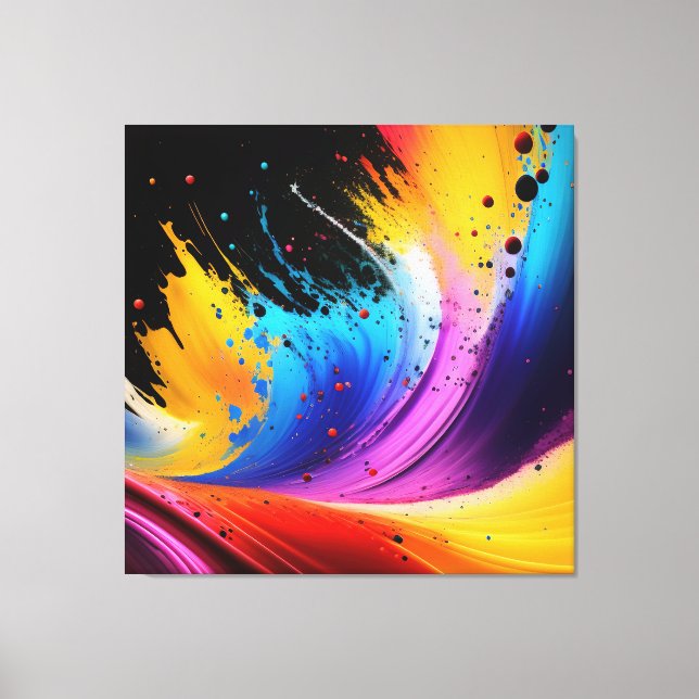 Tela Arte Abstrata de Salpicos de Tinta Impressão em Te (Frente)