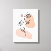 Arte em Linha Floral Pastel – Impressão Moderna em
