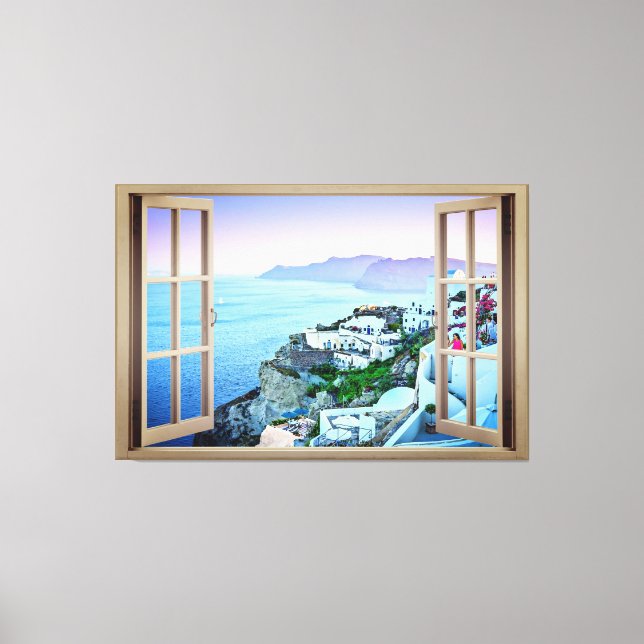 Tela Como se você vivesse em Santorini Grécia Impressão (Frente)