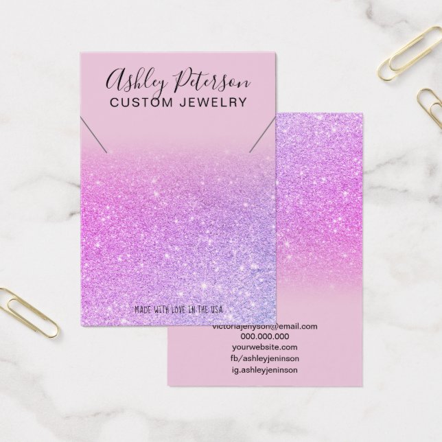 Tela cor-de-rosa com colar chic gliter (Escritótio)