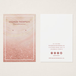 Tela cor-de-rosa e Dourada com gravação de mármore