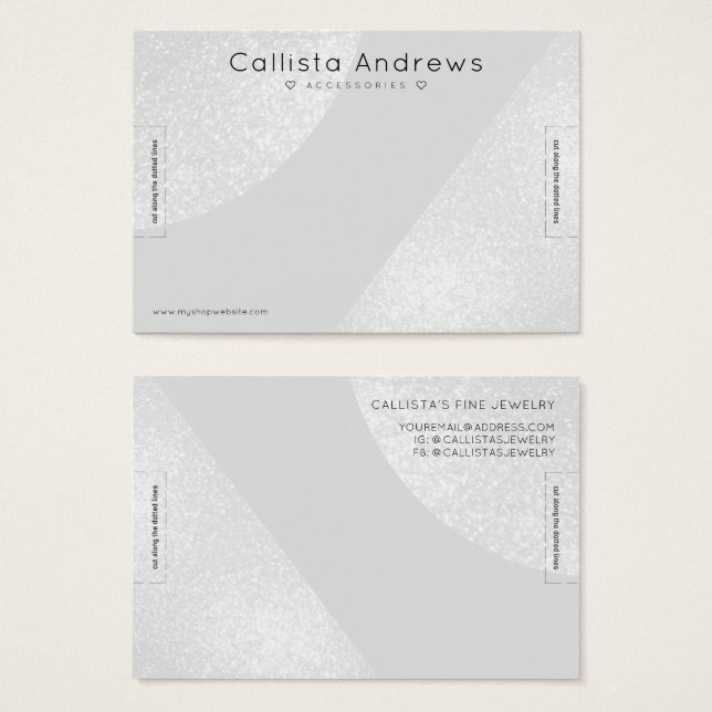 Tela da pulseira das Cinzas de prata com pulso geo (Frente & Verso)