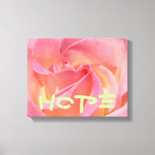 Tela de Arte Esperança Impressões Rosa Flor Decora