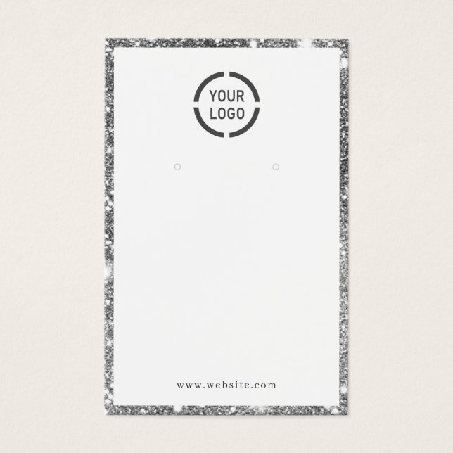 Tela de brinco personalizado com brilho prateado m (Frente)