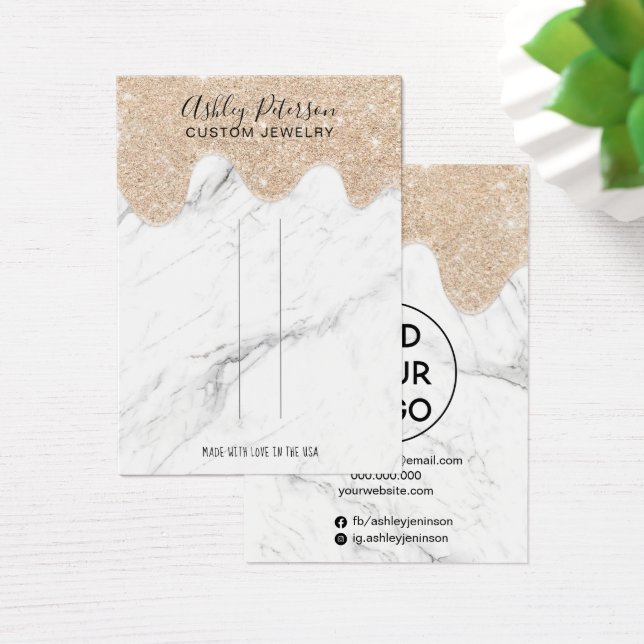 Tela de cabelo de joias de glitter dourado mármore (Mesa)