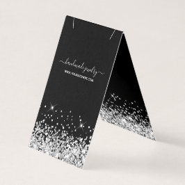 Tela de colar com brilho preto e prateado