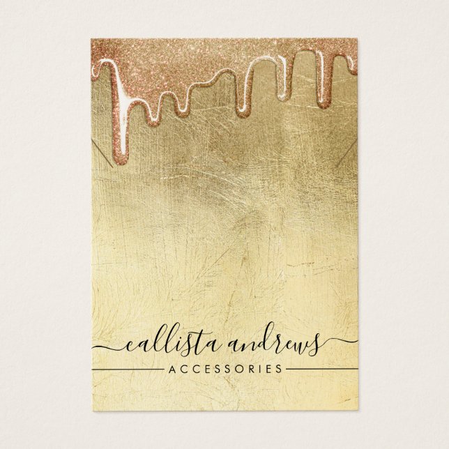 Tela de Colar das Colunas Glitter Espessas Dourada (Frente)